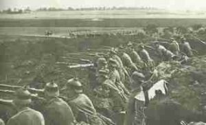 Deutsche Soldaten bei einem der letzten Manöver vor Kriegsbeginn